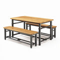 Table de pique-nique en bois de pin et métal noir 150 x 100 x 75cm