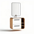 Meuble de salle de bain mural en bois et mdf avec miroir 60 x 40 x 60cm