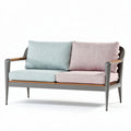 Canapé bicolore en tissu résistant avec structure en métal 150 x 80 x 75cm