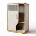 Armoire en bois clair avec portes ventilées et étagères 80 x 45 x 120cm
