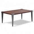 Table basse en bois noir de 120 x 80 x 45 cm avec pieds en métal